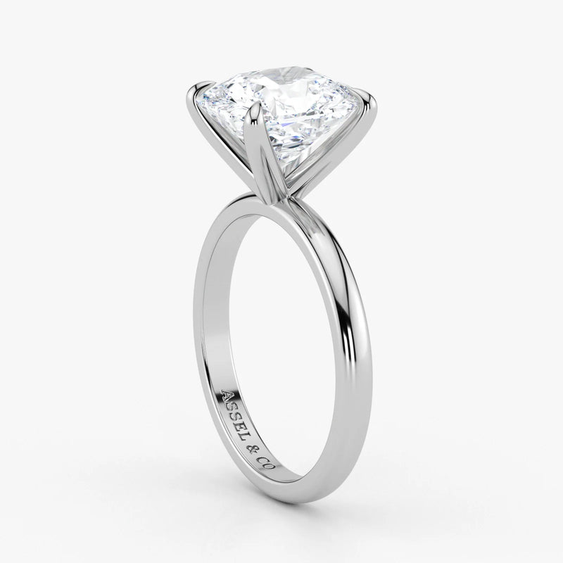 Radiant cut lab grown diamond in 18K white gold – Assel & Co