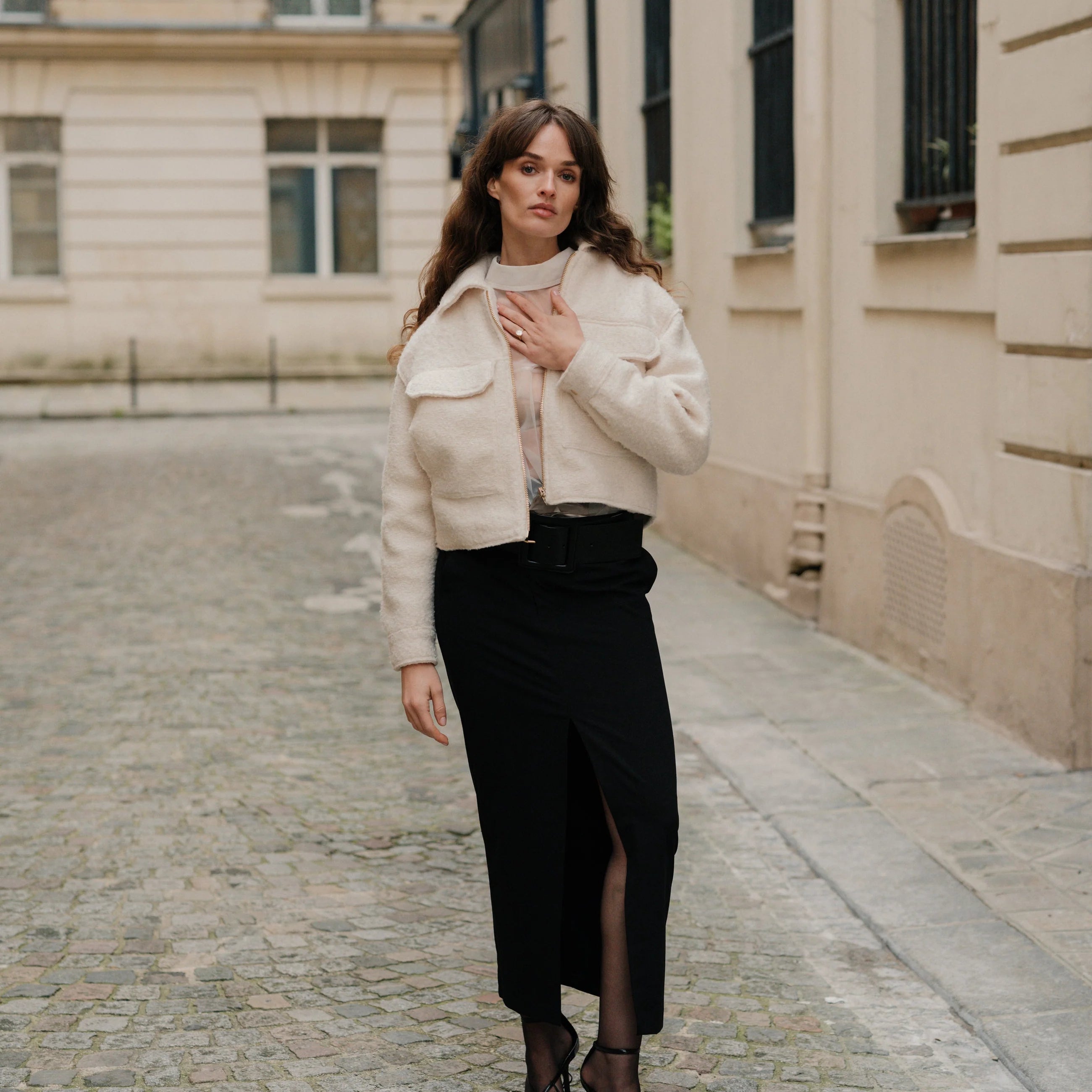 Oval Cut Lab Grown Diamond Engagement Ring in 18K Two-Tone Gold - Hidden Halo