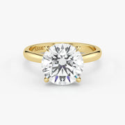 Round Cut Lab Grown Diamond Engagement Ring in 18K Yellow Gold - Solitaire Style