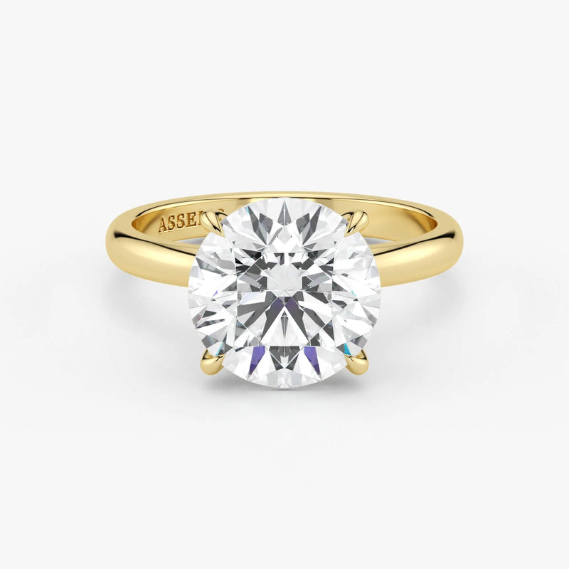 Round Cut Lab Grown Diamond Engagement Ring in 18K Yellow Gold - Solitaire Style