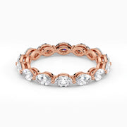 Marquise Cut Lab Grown Diamond Eternity Wedding Ring in 18K Rose Gold