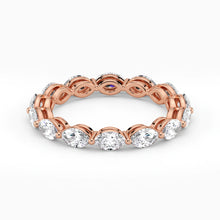 Marquise Cut Lab Grown Diamond Eternity Wedding Ring in 18K Rose Gold