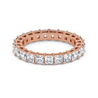 Princess Cut Lab Grown Diamond Eternity Wedding Ring in 18K Rose Gold