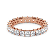Princess Cut Lab Grown Diamond Eternity Wedding Ring in 18K Rose Gold