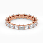 Emerald Cut Lab Grown Diamond Eternity Wedding Ring in 18K Rose Gold