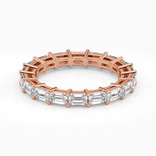Emerald Cut Lab Grown Diamond Eternity Wedding Ring in 18K Rose Gold