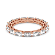 Radiant Cut Lab Grown Diamond Eternity Wedding Ring in 18K Rose Gold