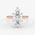 Marquise Cut Lab Grown Diamond Engagement Ring in 18K Rose Gold - Solitaire Style