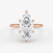 Marquise Cut Lab Grown Diamond Engagement Ring in 18K Rose Gold - Solitaire Style