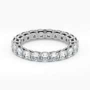 Cushion Cut Lab Grown Diamond Eternity Wedding Ring in Platinum