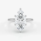 Marquise Cut Lab Grown Diamond Engagement Ring in Platinum - Hidden Halo