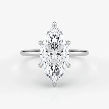 Marquise Cut Lab Grown Diamond Engagement Ring in Platinum - Hidden Halo