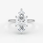Marquise Cut Lab Grown Diamond Engagement Ring in 18K White Gold - Solitaire Style
