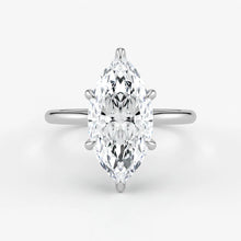 Marquise Cut Lab Grown Diamond Engagement Ring in 18K White Gold - Solitaire Style