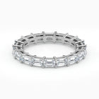 Emerald Cut Lab Grown Diamond Eternity Wedding Ring in Platinum
