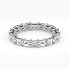 Emerald Cut Lab Grown Diamond Eternity Wedding Ring in Platinum