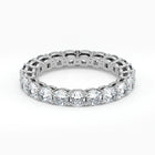 Cushion Cut Lab Grown Diamond Eternity Wedding Ring in 18K White Gold