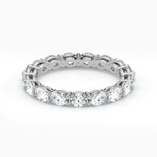 Oval Cut Lab Grown Diamond Eternity Wedding Ring in 18K White Gold