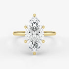 Marquise Cut Lab Grown Diamond Engagement Ring in 18K Yellow Gold - Solitaire Style