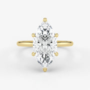 Marquise Cut Lab Grown Diamond Engagement Ring in 18K Yellow Gold - Solitaire Style