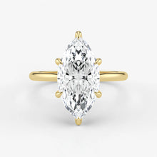 Marquise Cut Lab Grown Diamond Engagement Ring in 18K Yellow Gold - Solitaire Style