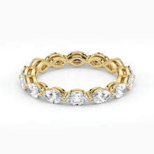 Marquise Cut Lab Grown Diamond Eternity Wedding Ring in 18K Yellow Gold