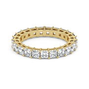 Princess Cut Lab Grown Diamond Eternity Wedding Ring in 18K Yellow Gold