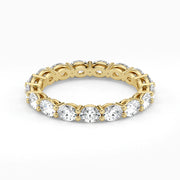 Oval Cut Lab Grown Diamond Eternity Wedding Ring in 18K Yellow Gold