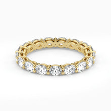 Oval Cut Lab Grown Diamond Eternity Wedding Ring in 18K Yellow Gold