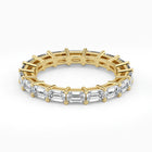 Emerald Cut Lab Grown Diamond Eternity Wedding Ring in 18K Yellow Gold