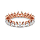Pear Cut Lab Grown Diamond Eternity Wedding Ring in 18K Rose Gold