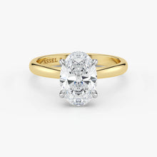 Oval Cut Lab Grown Diamond Engagement Ring in 18K Two-Tone Gold - Solitaire Style
