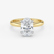 Oval Cut Lab Grown Diamond Engagement Ring in 18K Yellow Gold - Solitaire Style