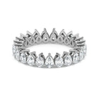 Pear Cut Lab Grown Diamond Eternity Wedding Ring in 18K White Gold