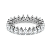 Pear Cut Lab Grown Diamond Eternity Wedding Ring in 18K White Gold