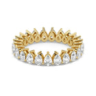 Pear Cut Lab Grown Diamond Eternity Wedding Ring in 18K Yellow Gold