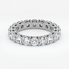 Round Cut Lab Grown Diamond Eternity Wedding Ring in 18K White Gold