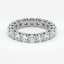 Round Cut Lab Grown Diamond Eternity Wedding Ring in 18K White Gold