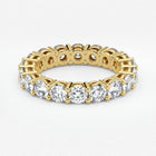 Round Cut Lab Grown Diamond Eternity Wedding Ring in 18K Yellow Gold