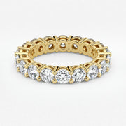 Round Cut Lab Grown Diamond Eternity Wedding Ring in 18K Yellow Gold