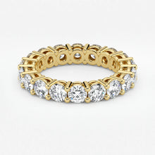 Round Cut Lab Grown Diamond Eternity Wedding Ring in 18K Yellow Gold