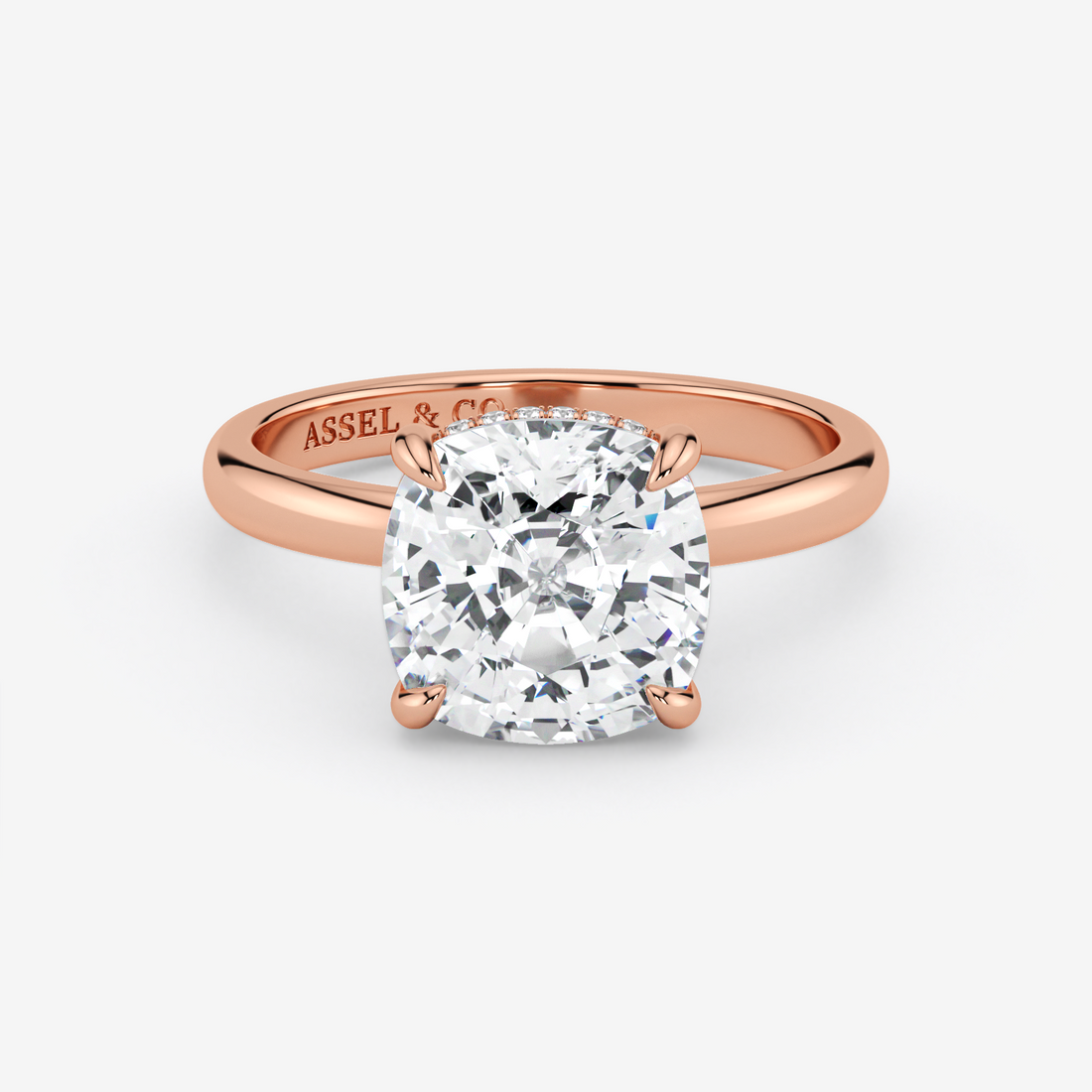 Classic Engagement Ring - Hidden Halo Style