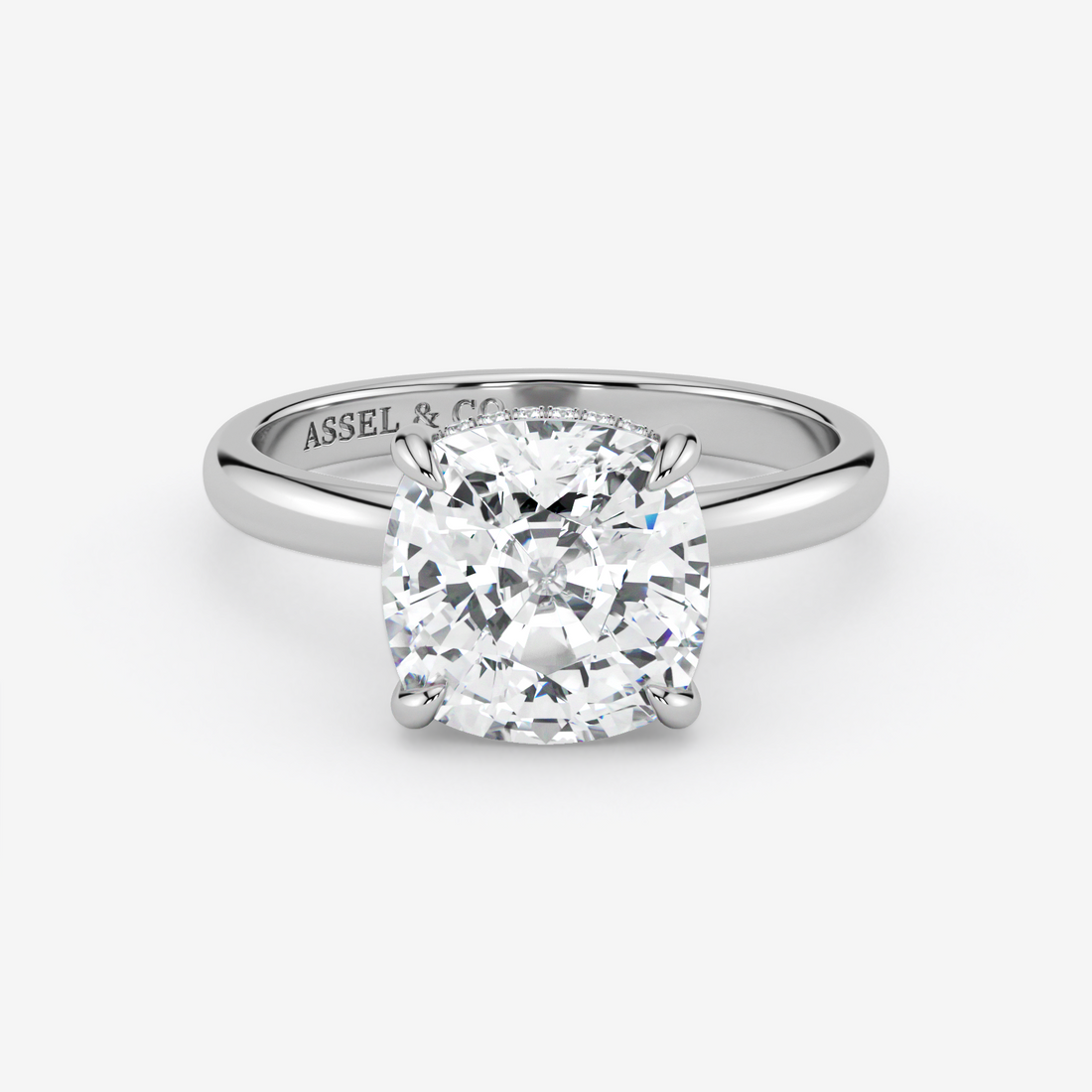 Classic Engagement Ring - Hidden Halo Style