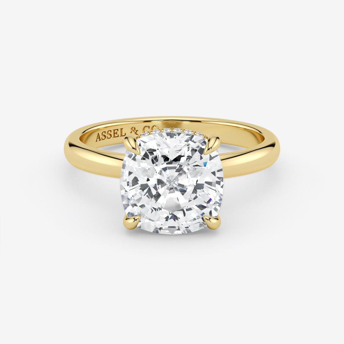 Classic Engagement Ring - Hidden Halo Style