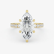 Marquise Cut Lab Grown Diamond Engagement Ring in 18K Yellow Gold - Pave Style