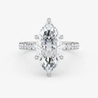Marquise Cut Lab Grown Diamond Engagement Ring in Platinum - Pave Style