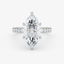 Marquise Cut Lab Grown Diamond Engagement Ring in Platinum - Pave Style