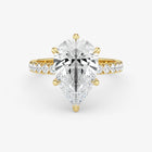 Gold and silver diamond ring on a white background
