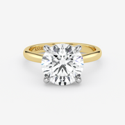 2.42 Ct Round Diamond Hidden Halo Engagement Ring in 18K Gold