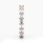 Emerald Cut Lab Grown Diamond Eternity Wedding Ring in 18K Rose Gold